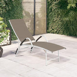 Taupe Adjustable Outdoor Sun Lounger 23.8"x76"x37.8" UV-Textilene Chaise for Patio Garden Poolside Portable Reclining - Photo 2