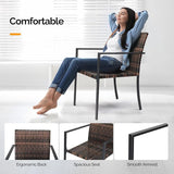 VINGLI Stackable Wicker Chairs Outdoor Dining Chairs Set of 2 - Photo 5