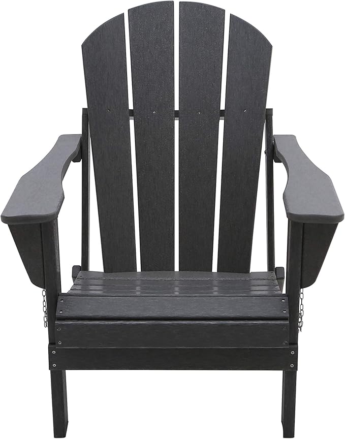 WO WESTIN OUTDOOR HDPE Laguna Outdoor Folding Poly Adirondack Chair, Gray
