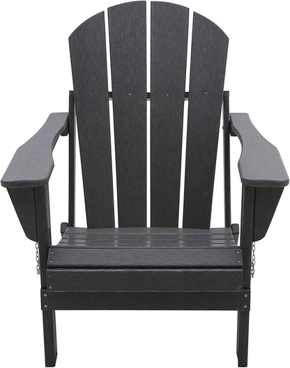 WO WESTIN OUTDOOR HDPE Laguna Outdoor Folding Poly Adirondack Chair, Gray