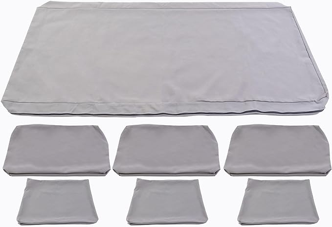 SAFAVIEH Outdoor Couture Collection Montford Grey 3-Seat Bench Cushion & Pillow Cover Set