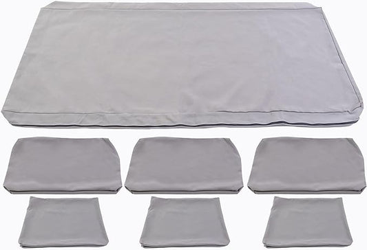 SAFAVIEH Outdoor Couture Collection Montford Grey 3-Seat Bench Cushion & Pillow Cover Set
