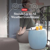 Keter Urban Knit Pouf Ottoman Set of 2 with Storage Table for Patio and Room Décor - Perfect for Balcony, Deck - Photo 4