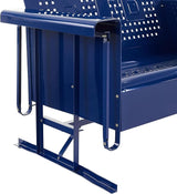 Crosley Furniture Bates Retro Metal Outdoor Loveseat Glider, 2-Person Rocking Patio Bench for Porch, Deck, Navy Gloss - Photo 9