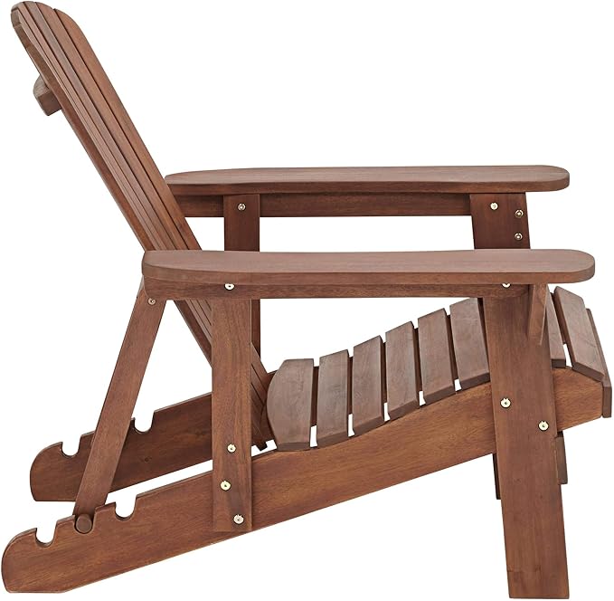 Teal Island Designs Fletcher Dark Wood Outdoor Reclining Adirondack Chair