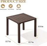Crestlive Products Aluminum Outdoor Side Table Set of 2, Pool Lounge Chair Side Table - Photo 3