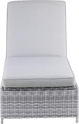 Elle Decor Vallauris Patio Outdoor Furniture Collection, Premium All Weather Wicker, Storage Chaise Lounge, Gray - Photo 4