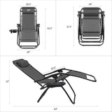 Devoko Patio Zero Gravity Chair Outdoor Free Folding Adjustable Chaise Lounge Chairs Beach Pool Side Using Reclining - Photo 2