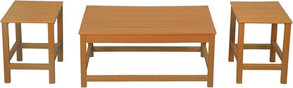 WestinTrends Malibu 3-Piece Set Outdoor Coffee and Side Table for Adirondack Chair, Orange