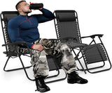 MoNiBloom Oversized Lounge Beach Chairs for Outside, 29" XL Zero Gravity Camping Chairs with Side Table, Pillow and Tray - Photo 1