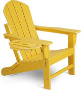 Adirondack Chair, HDPE Folding Adirondack Chair with Multifunctional Cup Holder - Photo 1