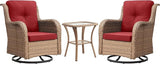 Rilyson Patio Chairs Rocking Swivel Chiar - 3 Piece Outdoor Wicker Patio Bistro Set Rattan Rocker Glider Chairs with - Photo 2