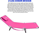 EASYGO PRODUCTS Lawn Chair Chaise Lounge 2 Legs Support Polyester Material Reclining Backrest Head Rest Pillow Great - Photo 4