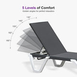 PURPLE LEAF Outdoor Chaise Lounge Set of 4 Plastic Pool Lounge Chair with Aluminum Frame Stackable Patio Tanning Chairs - Photo 9
