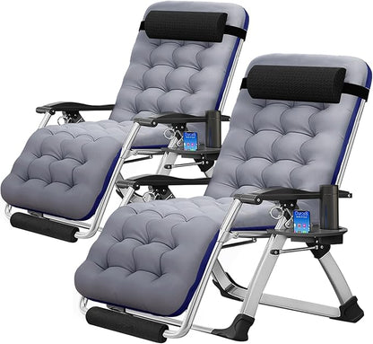 MOPHOTO Zero Gravity Chair Oversize, Outdoor Padded Lounge Chair with Side Table, Zero Gravity Recliner Chair, Outdoor Reclining Chair, Sturdy & Comfortable, Supports up to 440lbs