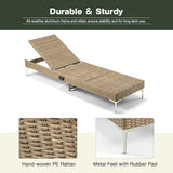 HOMREST Outdoor Chaise Lounge Chair Set of 4, Patio Wicker Lounge Chairs with Adjustable Backrest - Photo 6