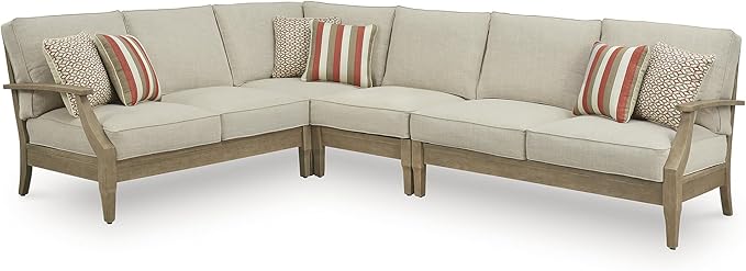 Signature Design by Ashley Clare View Left-Arm Facing Contemporary 4-Piece Outdoor Sectional with Cushion and 6 Throw - Photo 2