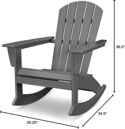 POLYWOOD® Nautical Adirondack Rocking Chair in Slate Grey