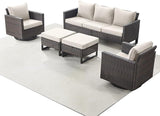 Rilyson Wicker Outdoor Patio Furniture Set - 5 Piece Patio Conversation Set with 2 Swivel Rocker Chairs - Photo 8