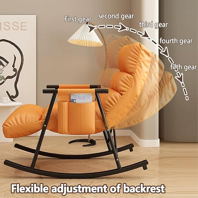 Modern Bedroom rocking chair with cushion, Comfortable living room Sofa Lounger, garden lounge chair with armrests - Photo 3