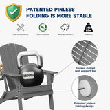 Plawdlik Folding Adirondack Chair, SGS Tested, Wooden Textured with Cup Holder - Photo 8
