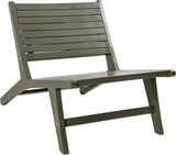 JONATHAN Y PAT2000D Leo Mid-Century Modern Wood Armless Outdoor Lounge Chair, Contemporary, Bohemian, Coastal - Photo 1