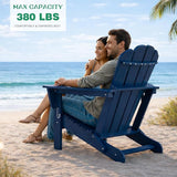 Domi Folding Adirondack Chair Set of 6, HDPE All-Weather Adirondack Chairs with Cup Holder - Photo 5