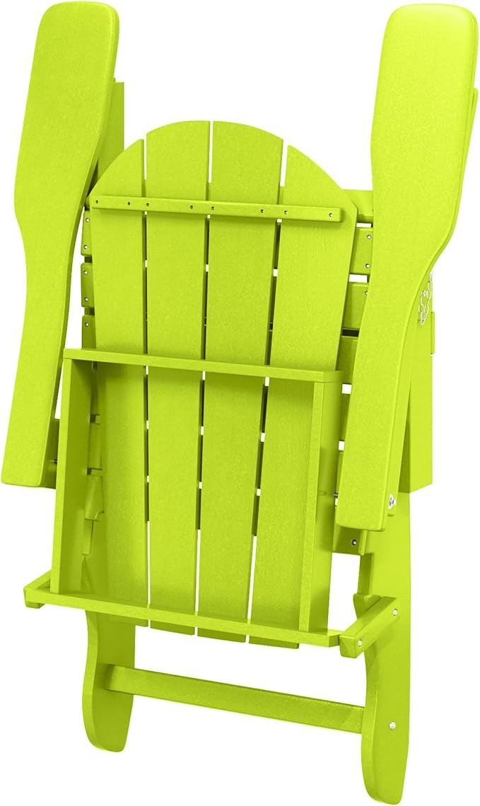WO WESTIN OUTDOOR HDPE Laguna Outdoor Folding Poly Adirondack Chair, Lime