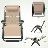 ZENPETIO 29In XL Zero Gravity Chair w/Cushion, Zero Gravity Recliner Lounge Chair for Indoor and Outdoor - Photo 3