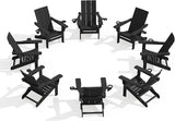SERWALL Folding Adirondack Chairs with Cup Holders Set of 8, Folding Modern Adirondack Chair - Photo 1