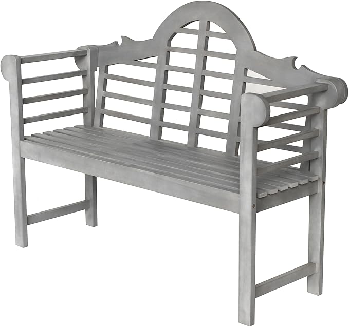 JONATHAN Y BNH103B Lutyens 51.2" 3-Seat Arched 600-Lbs Support Acacia Wood Outdoor Garden Patio Bench for Garden, Lawn - Photo 1