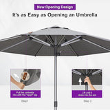 PURPLE LEAF 3-Piece Patio Chaise Lounge Set with Market Umbrella Adjustable Outdoor Recliners for Pool - Photo 9