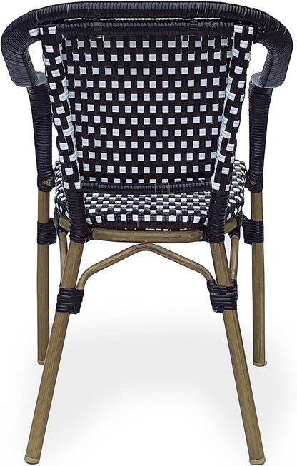 Christopher Knight Home Cecil Bistro Chairs, Black + White + Wood Print
