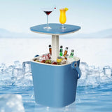 Outdoor Cool Bar Table with Adjustable Height, 4-Gallon All-Weather Ice & Wine Cooler - Photo 1