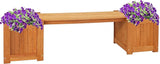 Sunnydaze 68-Inch Meranti Wood Outdoor Planter Box Bench with Teak Oil Finish - Photo 7