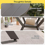 Betterhood 42” Outdoor Patio Table, Metal Patio Dining Table for All Weather, Round Outdoor Coffee Table - Photo 6