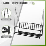 ZIMTOWN 2-Person Metal Porch Swing, 47-Inch Wide Hanging Bench，Heavy Duty Hanging Chair with 64.9" Adjustable Chains - Photo 3