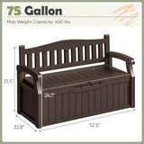 Homall 75 Gallon Outdoor Storage Benches Lockable Deck Box with Waterproof and UV Resistant - Photo 3