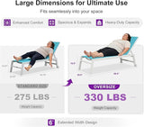 PURPLE LEAF Outdoor Oversized Chaise Lounge Set for Tall & Strong Individuals Adjustable Recliner Extra Wide Lounge - Photo 2