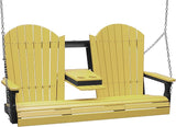 LuxCraft 5' Adirondack Hanging Porch Swing with Center Console, Outdoor Patio Swing, Front Porch Swing - Photo 1
