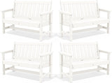 SERWALL Outdoor Bench, HDPE Outdoor Benches Weatherproof, 2-Person Garden Bench with 660 lbs Weight Capacity - Photo 1