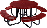 Coated Outdoor Furniture Heavy-Duty Portable Outdoor Picnic Table with Umbrella Hole - Photo 1
