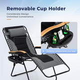 MAISON ARTS Oversized XXL Padded Zero Gravity Chair Set of 2, 30" Wide Seat Foldable Patio Recliner - Photo 6