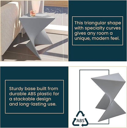 LeisureMod Modern Grey Accent Side Table - Stylish Side Vanity Table for Bedroom & Living Room