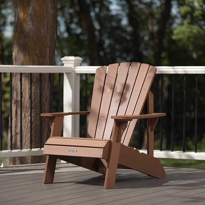 Lifetime Faux-Wood Adirondack Chair, Weather-Resistant Polystyrene, UV-Protected, 300 lb Capacity, Low-Maintenance Outdoor Seating Furniture