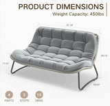 Kingdura Outdoor Wicker Papasan Egg Chair, Outdoor Loveseat, 2 Seater Oversized Patio Lounge Recliner with Thick Cushion - Photo 2