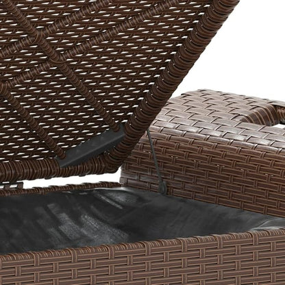 Patio Bench with Cushion Brown 45.7"x18.1"x22.4" Poly Rattan Outdoor Bench Porch Bench Deck Bench Garden Bench for patios, Gardens, Decks