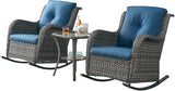 Rilyson Patio Chairs Outdoor Rocking Chair - 3 Piece Wicker Patio Bistro Set Rattan Patio Furniture Rocker Chairs and - Photo 1