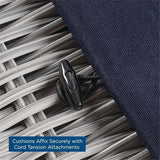 Conway Outdoor Patio Wicker Rattan Chaise Lounge in Light Gray Navy - Photo 8