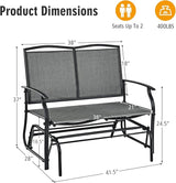 Outdoor Swing Glider Chair for 2 Persons, Rocking Seating Patio Bench w/Coated Steel Frame, Patio Loveseat for Backyard - Photo 3